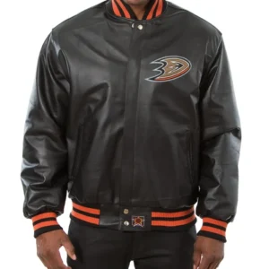 Varsity Anaheim Ducks Leather Jacket