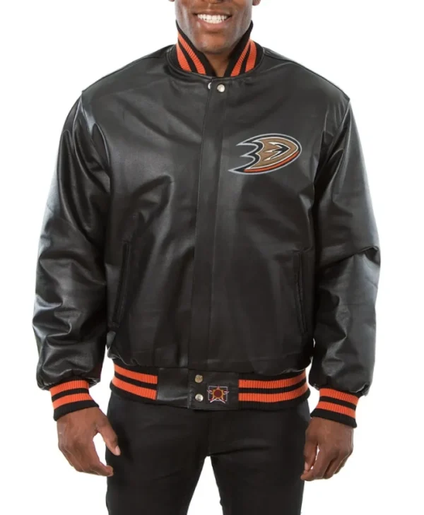 Varsity Anaheim Ducks Leather Jacket