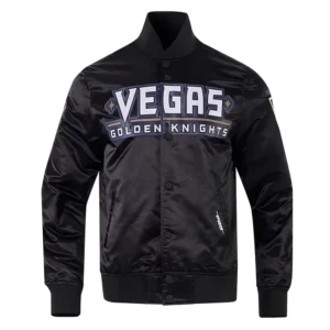 Vegas Golden Knights Glam Varsity Satin Jacket