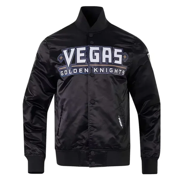 Vegas Golden Knights Glam Varsity Satin Jacket