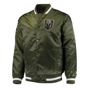 Vegas Golden Knights Green Satin Varsity Jacket
