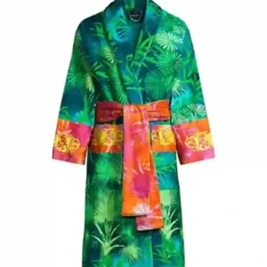 Versace Printed Green Jungle Robe