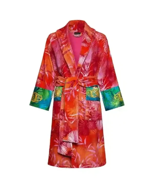Versace Printed Red Jungle Robe
