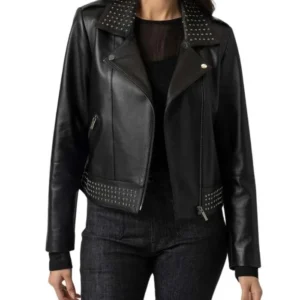 Women Classic Black Leather Jacket