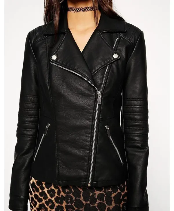 Women Classic Bomber Leather Jacket