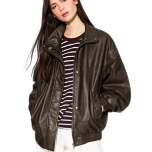 Womens Leather Oversize Jacket
