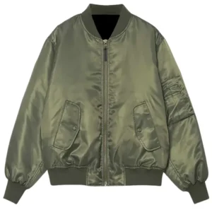 Women’s Leon Army Green Stylish Bomber Jacket