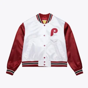 Womens Philadelphia Phillies Cropped Satin Jacket