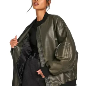 Womens Vintage Oversized Bomber Jacket