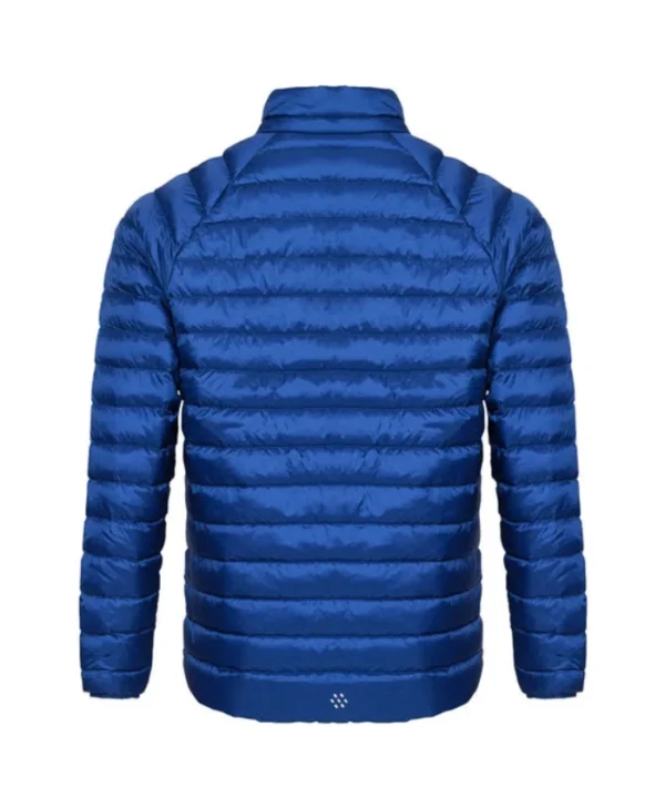 Mens Blue Quilted Bomber Zip-Up  Jacket - Image 2