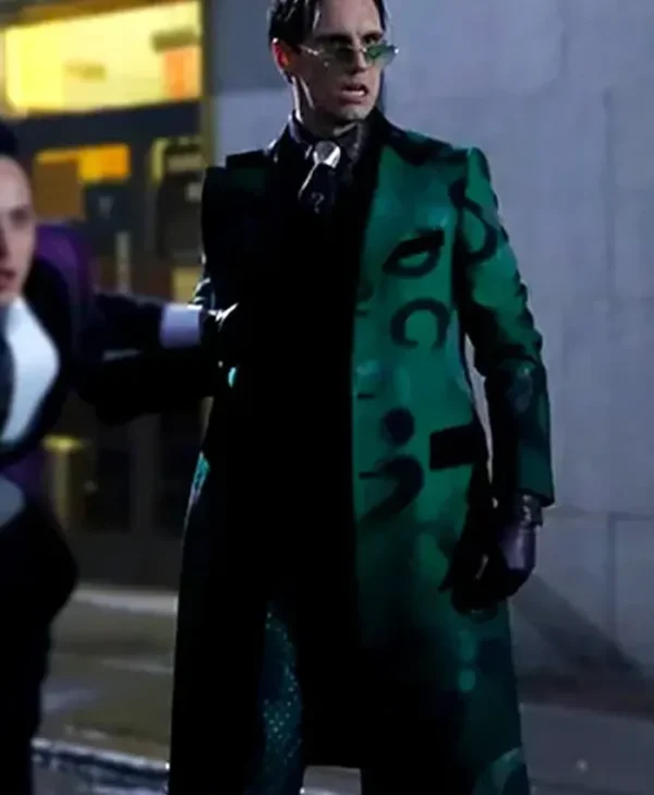 Gotham The Riddler S05 Cosplay Green Stylish  Coat - Image 2