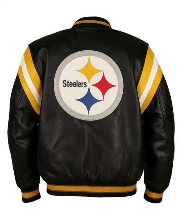 Buy Now Pittsburgh Steelers Black Leather Bomber Jacket For Unisex