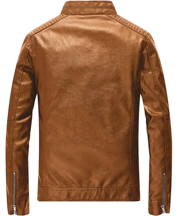 Buy Now Slim Fit Cafe Racer Full Length Motorcycle Leather Jacket For Unisex