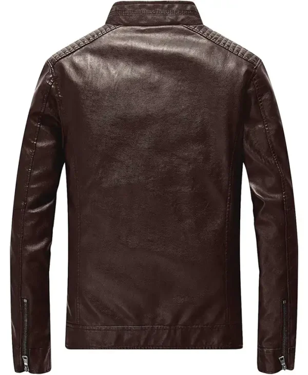 Buy Now Slim Fit Cafe Racer Full Length Motorcycle Leather Jacket For Unisex