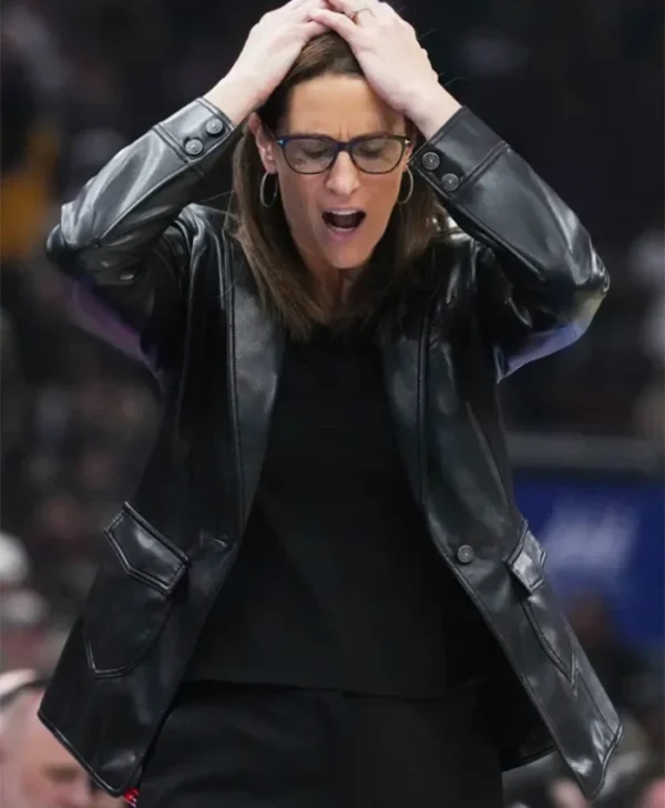Stephanie White Indiana Fever Leather Stylish Blazer - Image 2