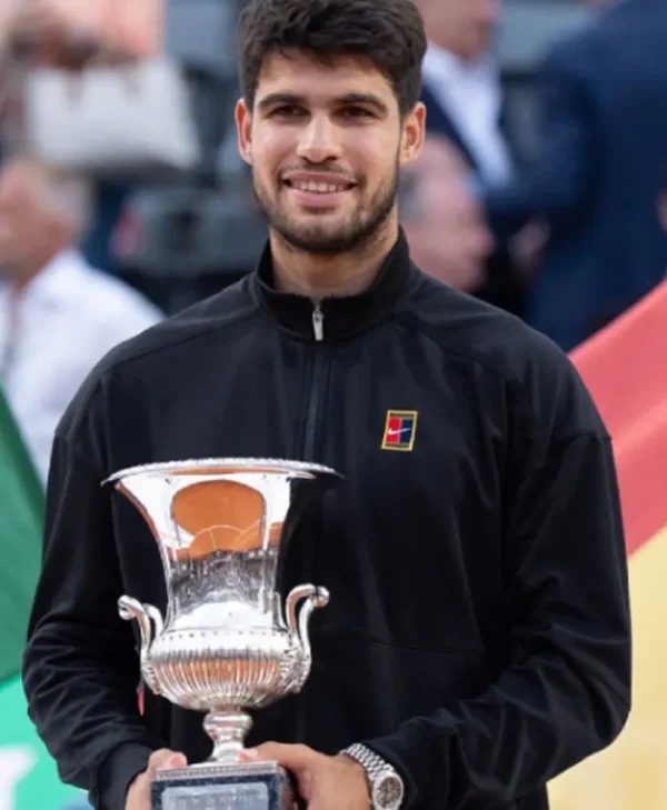 Carlos Alcaraz Italian Open 2025 Black Stylish Jacket