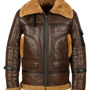 Corwin Brown Shearling Aviator Brown Leather Jacket