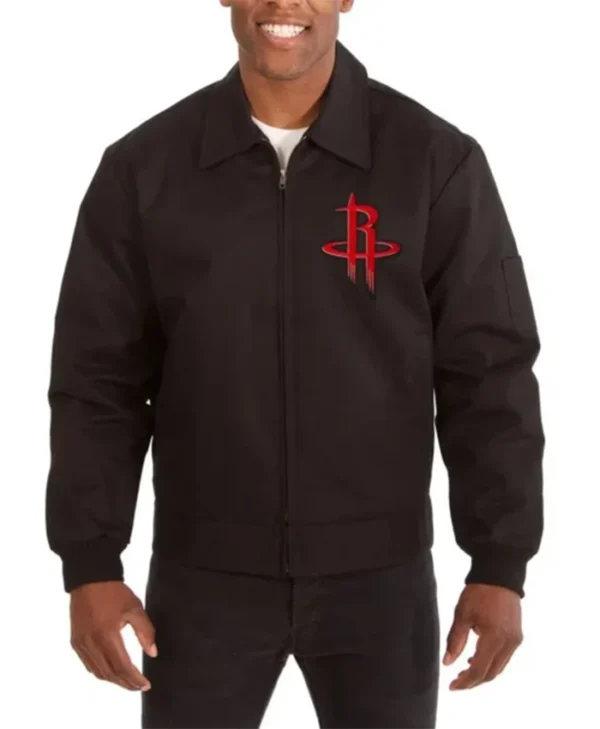 Houston Rockets Black Workwear Bomber Stylish Jacket