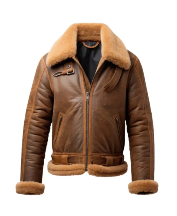 Men’s B3 Shearling Brown Leather Bomber Jacket