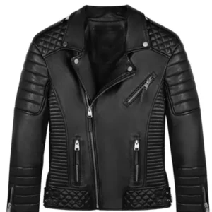 Men’s Black Biker Vintage Leather Stylish Jacket