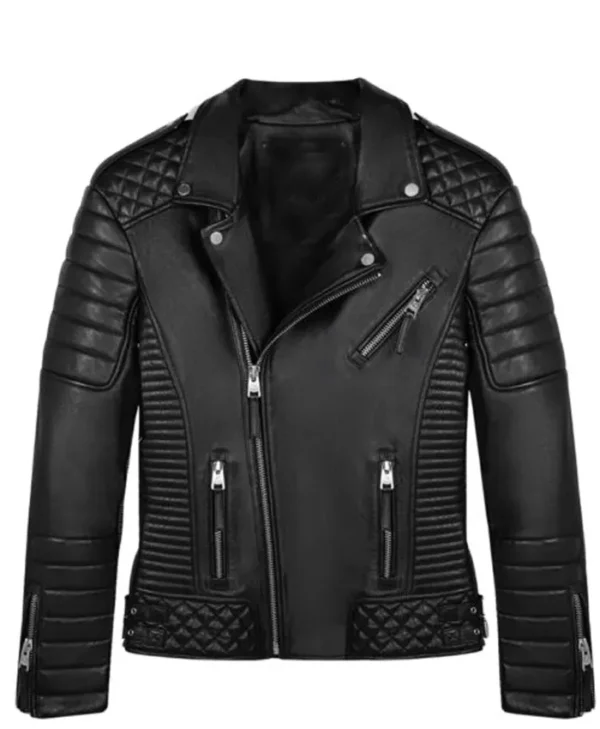 Men’s Black Biker Vintage Leather Stylish Jacket