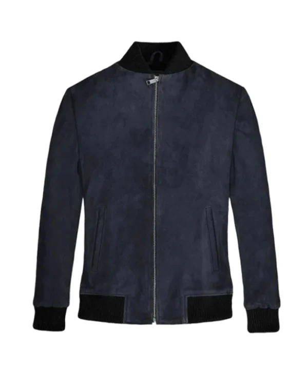 Men’s Dark Blue Suede Jacket