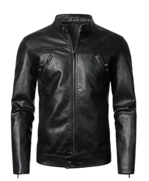 Men’s Vintage Black Biker Leather Stylish Jacket