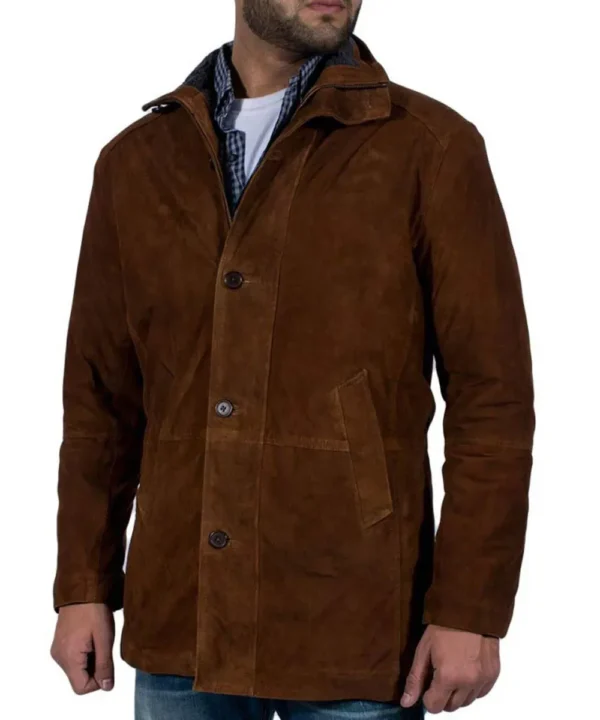 Sheriff Walt Longmire Brown Suede Leather Coat