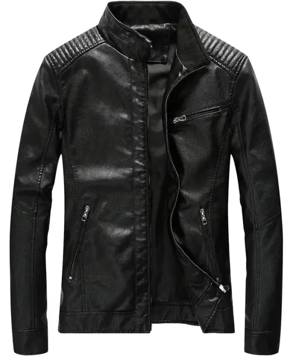 Slim Fit Cafe Racer Full Length Motorcycle Leather Jacket