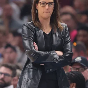 Stephanie White Indiana Fever Leather Stylish Blazer