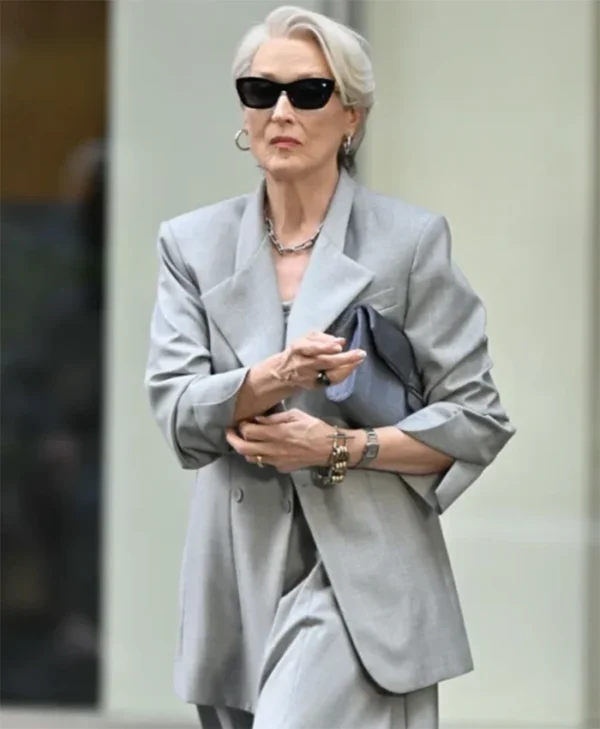 The Devil Wears Prada 2 2026 Meryl Streep Grey Stylish Blazer