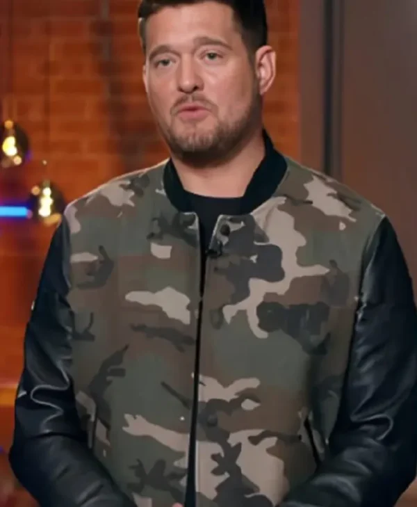 The Voice S27 Michael Bublé Camouflage Bomber Stylish Jacket