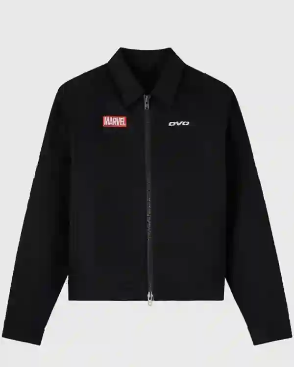 OVO Marvel Ghost Rider Denim Black Moto Jacket