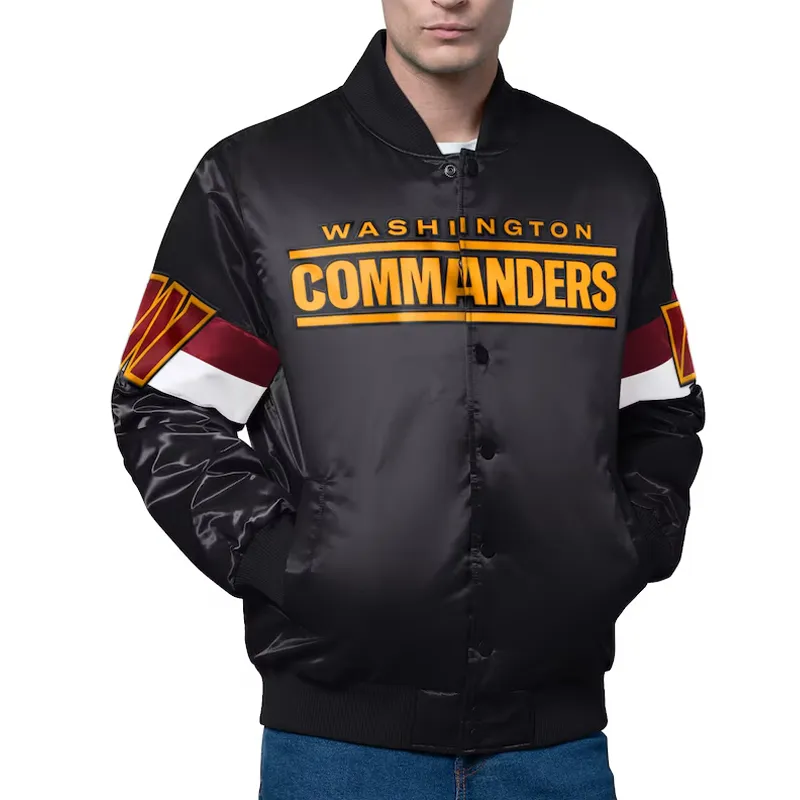 Washington Commanders Triple Option Black Varsity Jacket