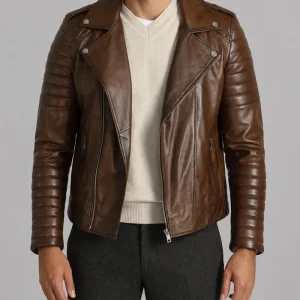 Luca Mens Vintage Brando Biker Jacket